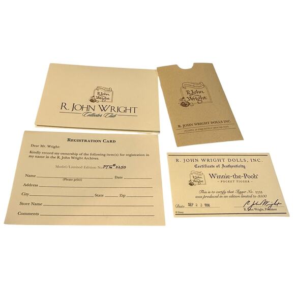 R John Wright #0250 of 3500 Winnie The Pooh - Pocket Tigger With Box Certificate - Picture 3 of 4